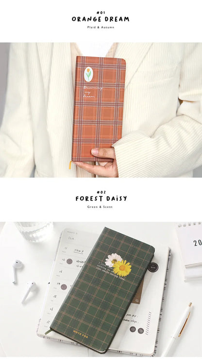 Retro Weekly Planner Notebook – Slim Notepad for Office & School, Cute Weekly Record Book