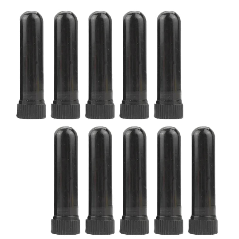 50/80/100 Sets Empty Nasal Inhaler Tubes – Portable Black & White Plastic Inhalers with Cotton Wicks for Essential Oils