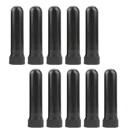 50/80/100 Sets Empty Nasal Inhaler Tubes – Portable Black & White Plastic Inhalers with Cotton Wicks for Essential Oils