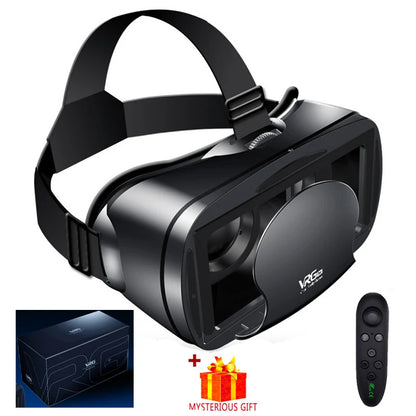 3D VR Headset – Virtual Reality Smart Glasses Helmet for Smartphones with Controllers and 7-Inch Lenses