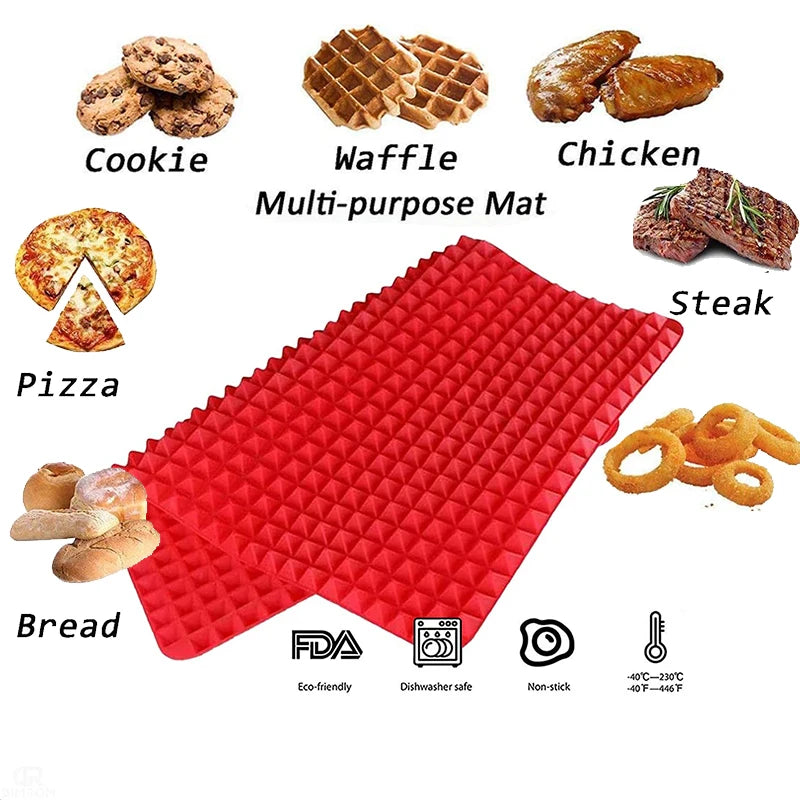 Silicone Cooking Mat – Heat-Resistant Pyramid Baking Sheet for Pizza ...