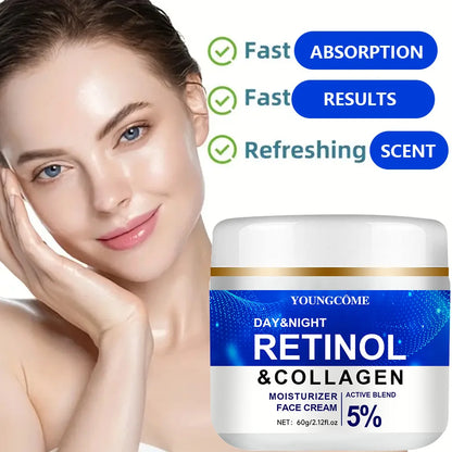 Collagen Retinol Hyaluronic Acid Facial Cream – Anti-Wrinkle, Brightening, Pore-Tightening Moisturizer