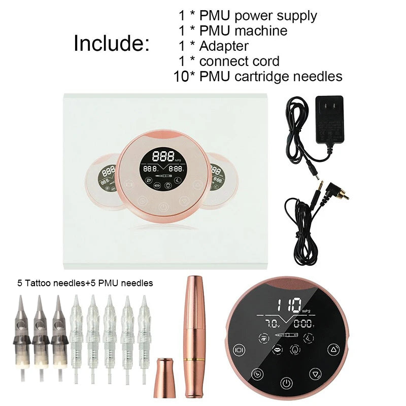 Professional PMU Cartridge Needles – 1R 3R 5R Screw Tips for P300 Rotary Tattoo Machine, Eyebrow & SMP Use
