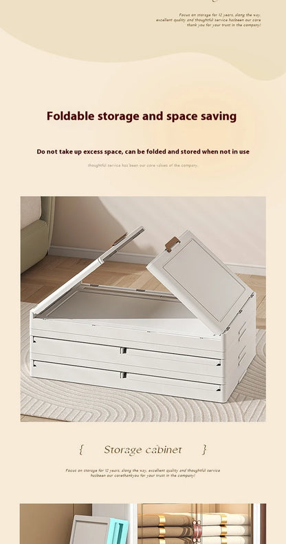 3/4/5 Layers Folding Cabinet Closet Organizer – Stackable Storage Box with Wheels, Large Capacity for Living Room Sundries