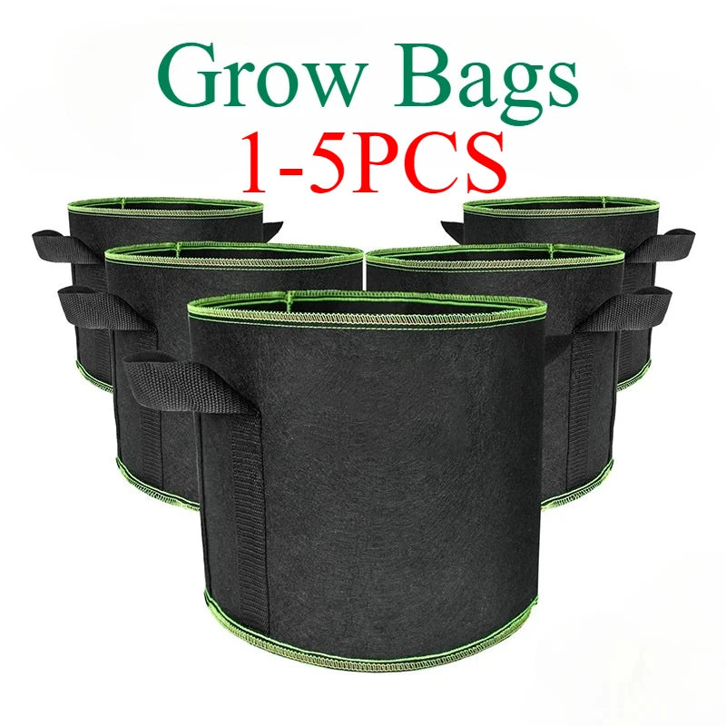 Non-Woven Grow Bags with Handles – 2/3/5/7/10 Gallon Vegetable & Flower Plant Pots