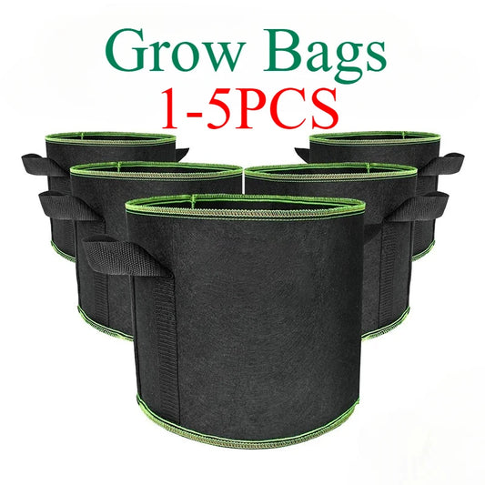 Non-Woven Grow Bags with Handles – 2/3/5/7/10 Gallon Vegetable & Flower Plant Pots