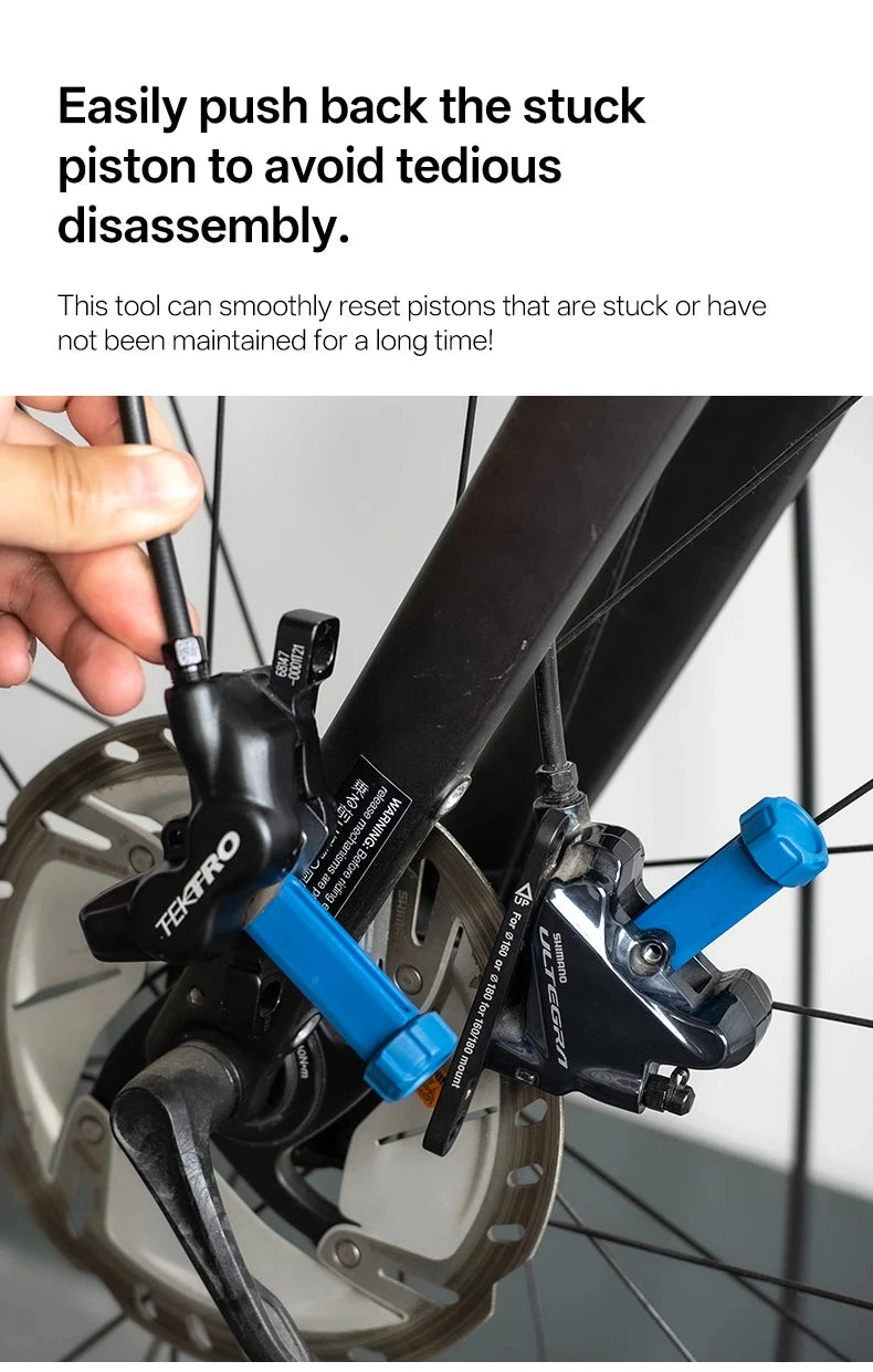 Durable Steel Bicycle Brake Pad Spreader – 360° Rotatable Hydraulic Disc Brake Caliper Piston Reset Tool