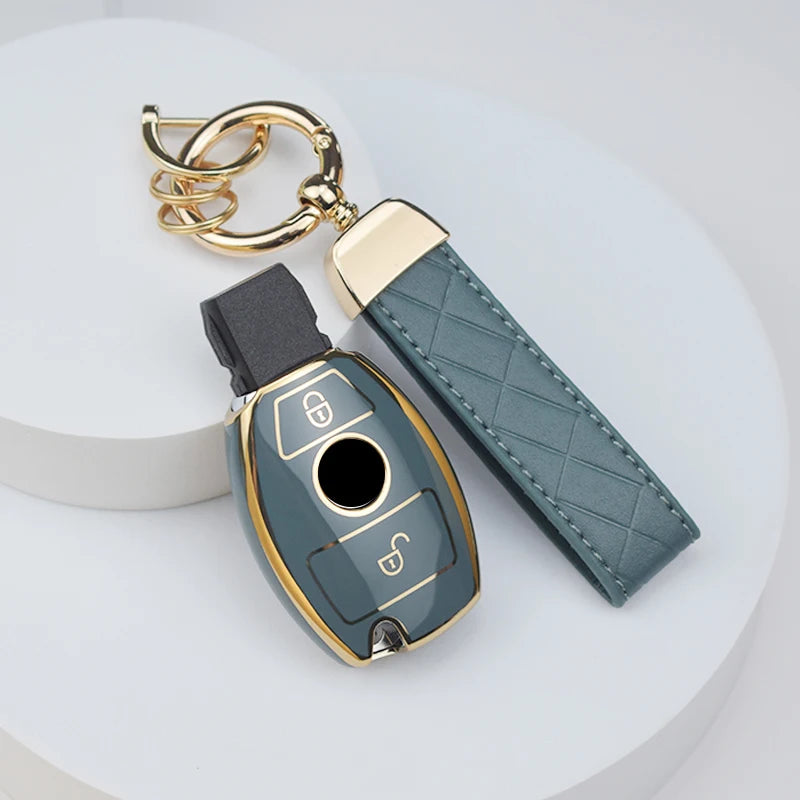 Car Key Case Cover – Key Bag Accessories for Mercedes Benz A/B/C/S Class, AMG, GLA, CLA, GLC W176/W221/W204/W205 Fob Keychain