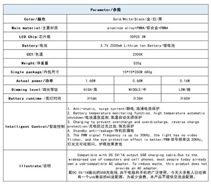 Rechargeable LED Candlelight Table Lamp - Touch Control Night Light for Restaurant, Bar & Desktop Decor