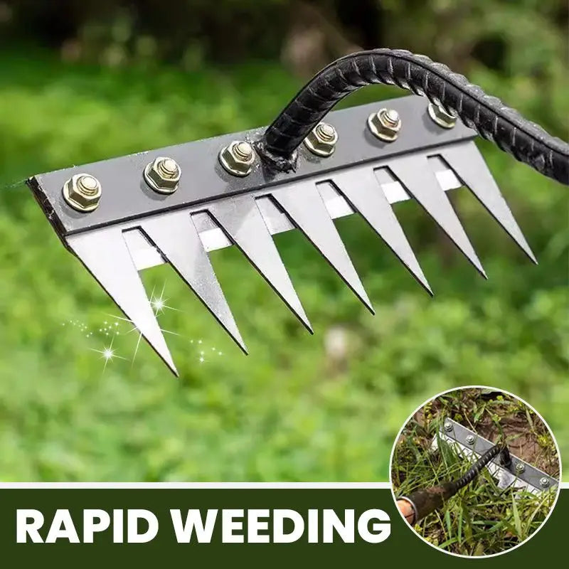 5/6/7/8 Teeth Carbon Steel Garden Hand Rake – Farm Weeding Scarifier, Agricultural Metal Harrow Tool