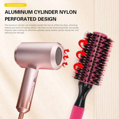 Barbershop Round Tube Curly Hair Rollers – Salon Hair Comb & Styling Brush for Hairdressing