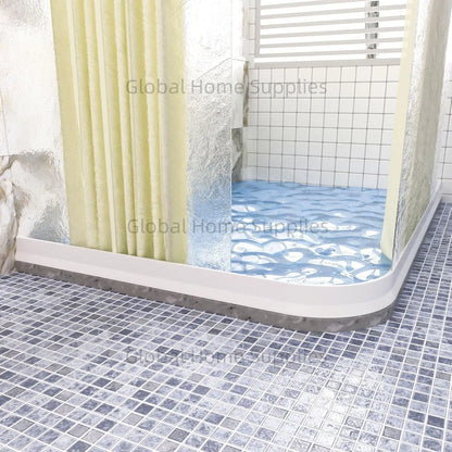 Upgraded 4” / 10cm Collapsible Shower Threshold Water Dam – Bathroom Barrier for Dry & Wet Separation