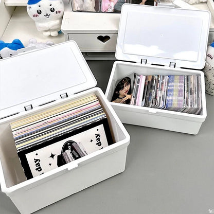 Idol Cards Storage Box – Photo Card Organizer for Kpop Collections and Stationery Storage