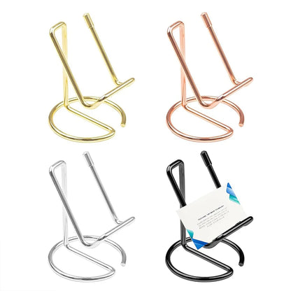 Desktop Metal Phone & Business Card Holder – Office Stand Organizer for Name Cards