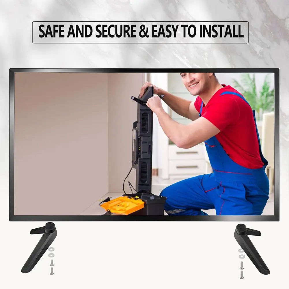 Universal TV Stand Base Replacement – Pedestal Mount Legs for 17–20mm TVs, Easy Installation Tabletop Stand
