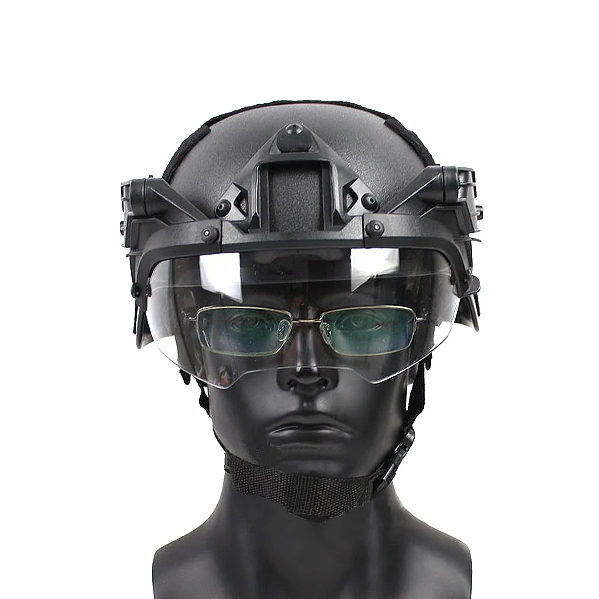 Tactical FAST Helmet Half Face Mask with Flip Goggles – Airsoft, Paintball, and Hunting Gear Accessories