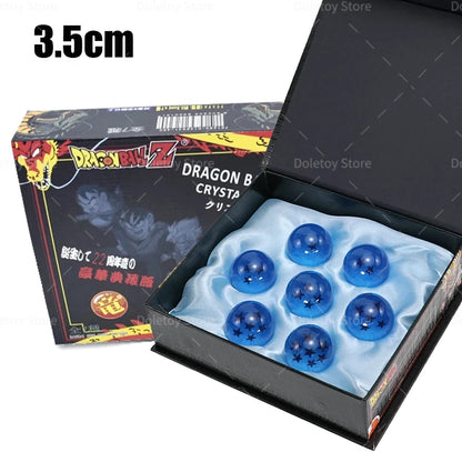Dragon Ball Z 1:1 7-Star Crystal Balls Set — Orange & Blue Shenron Dragon PVC Figures, Complete Collectible Set