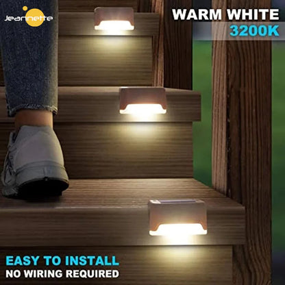 Waterproof Solar Deck Stair Lights: Outdoor LED Path Lighting for Garden Step Patio Fence