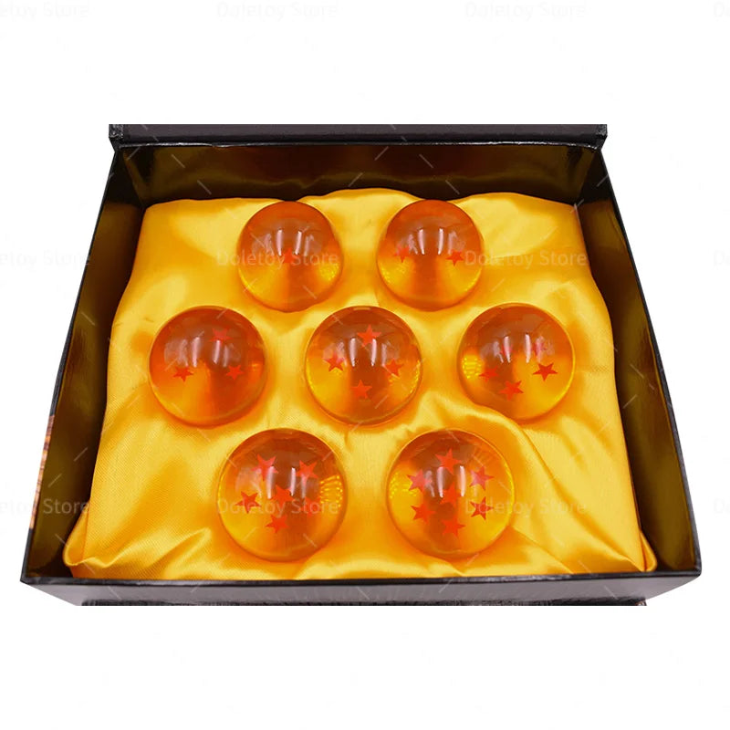 Dragon Ball Z 1:1 7-Star Crystal Balls Set — Orange & Blue Shenron Dragon PVC Figures, Complete Collectible Set
