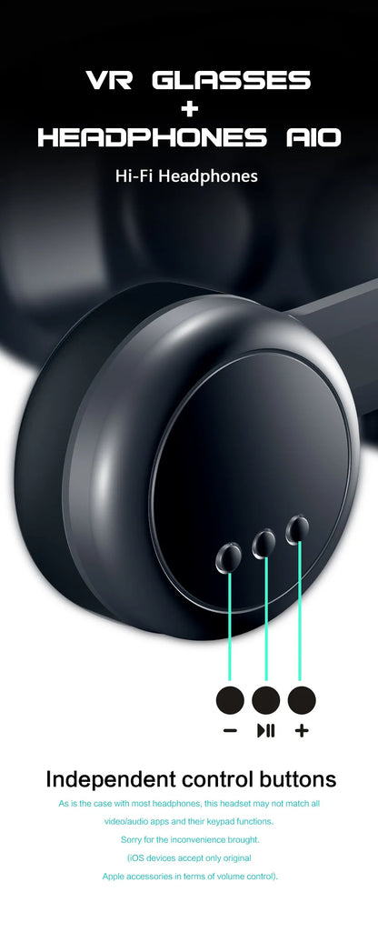 3D VR Headset – Virtual Reality Smart Glasses Helmet for Smartphones with Controllers and 7-Inch Lenses