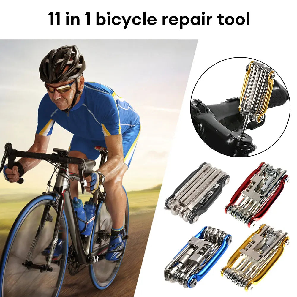 10-in-1 Multifunction Bicycle Repair Kit – MTB Bike Wrench, Screwdriver, Chain & Spoke Tools