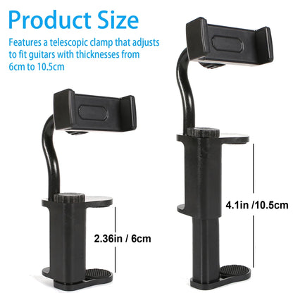 Adjustable Guitar Phone Holder – Hands-Free Multi-Purpose Stand for Smartphones & Microphones