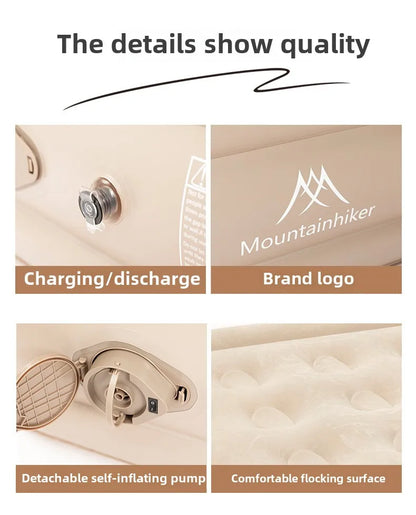 MOUNTAINHIKER 2025 Inflatable Air Mattress - PVC Glamping Camping / interior Bed Mat with Built-In Pump for 1-3 Person