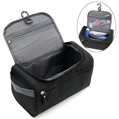 Portable Polyester Travel Cosmetic Bag: Waterproof Toiletries Organizer with Zipper