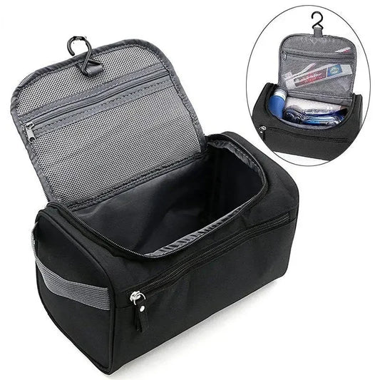Portable Polyester Travel Cosmetic Bag: Waterproof Toiletries Organizer with Zipper