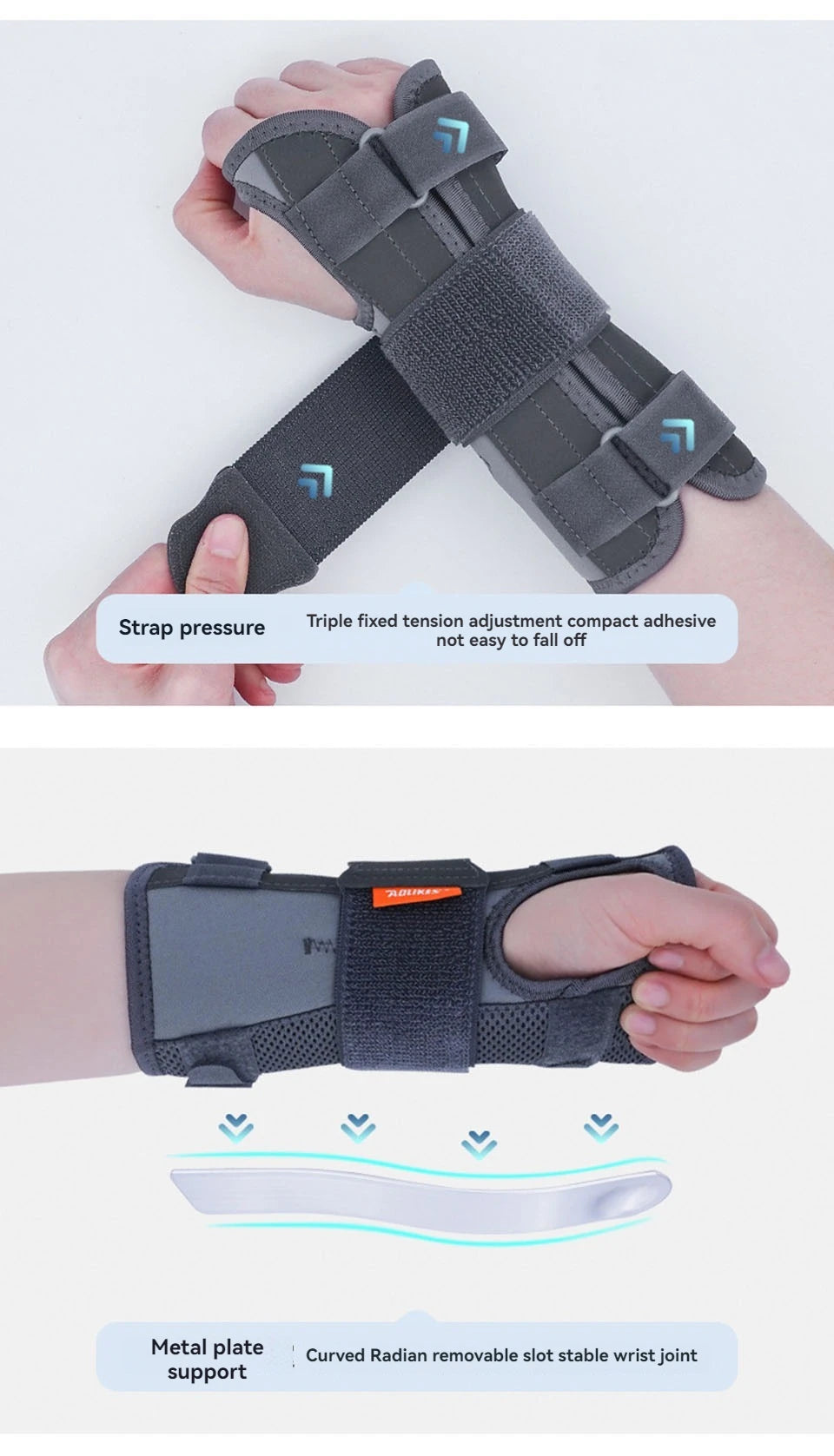 AOLIKES Wrist Brace Splint – Night Support for Carpal Tunnel & Pain Re ...