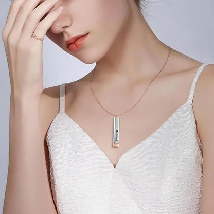 Be Kind of A B Necklaces for Women - Hidden Message, Friendship Jewelry Gift for Best Friends, Sorority Sisters, Square Tube Pendant