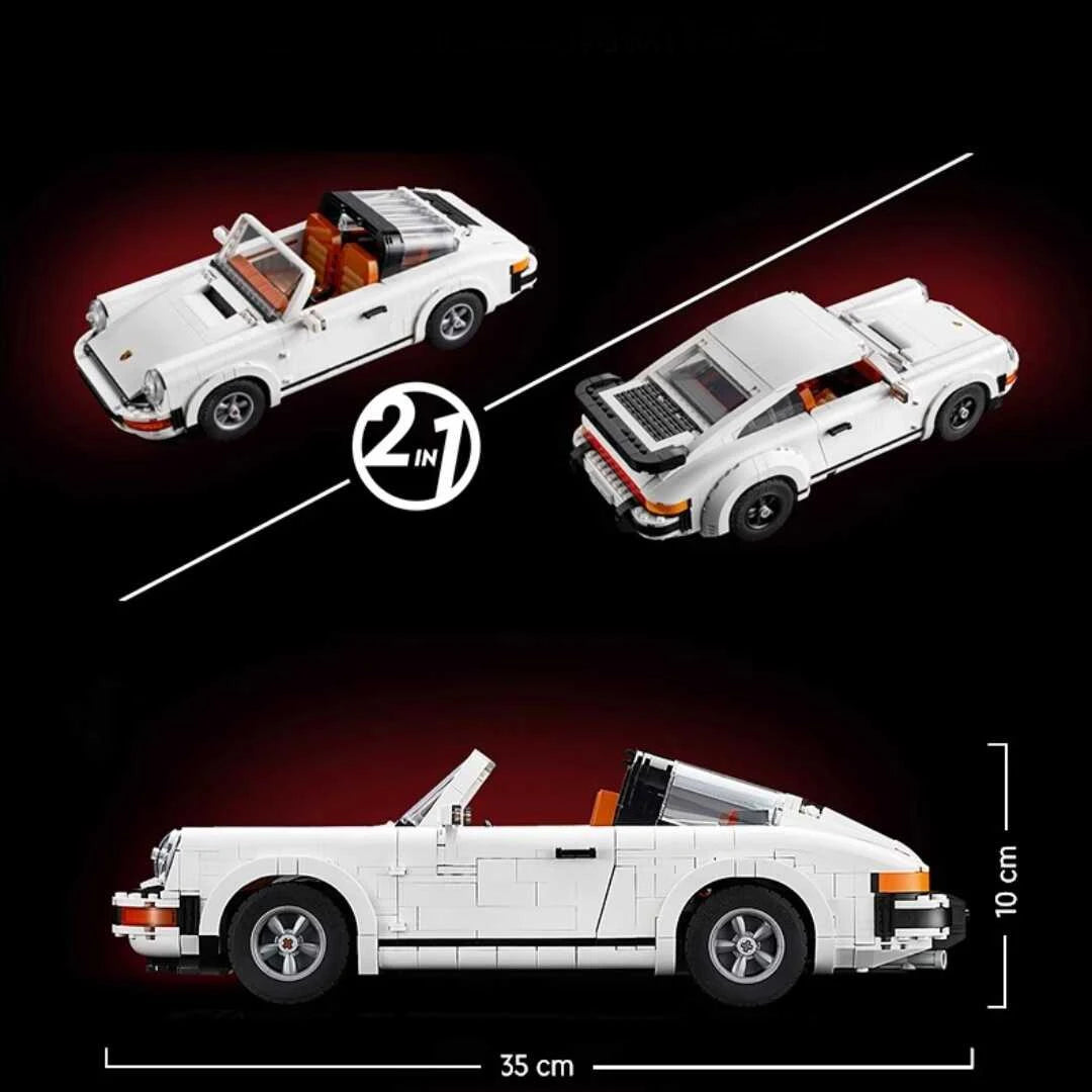 1458PCS Technical Retro Car Model 10295 – 2 in 1 Race Classic Building Blocks Set for Adults & Teens, Christmas Gift Toy