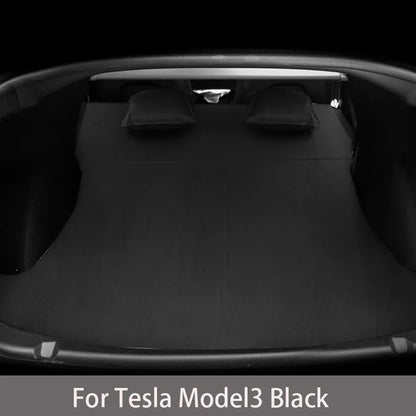Tesla Model 3 & Model Y Inflatable Car Bed – Suede Fabric Travel Air Mattress for Camping (2017-2024)