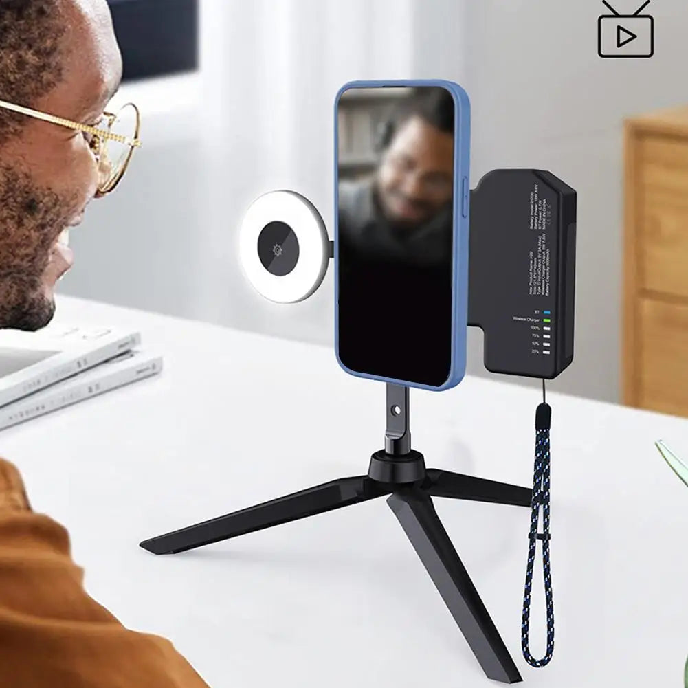 Phone Photography Magnetic Tripod Stabilizer: Anti-Shake Selfie Holder with 1/4 Interface Phone Photo Bracket - Macsafe Cradle Compatible