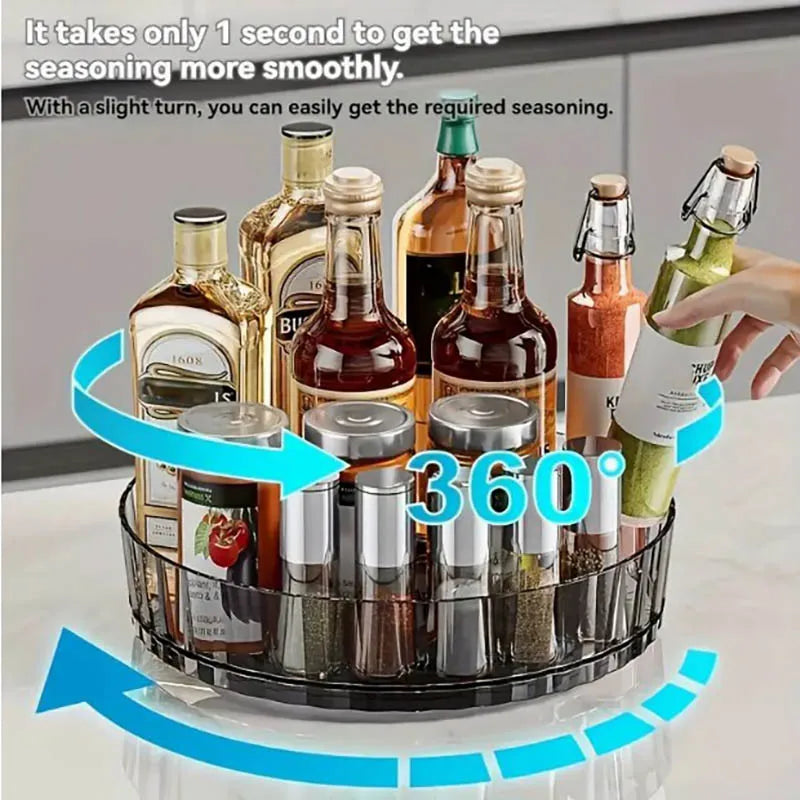 360° Rotating Spice Rack Organizer – Desktop Storage Box for Kitchen & Bathroom, Easy Access Countertop Storage