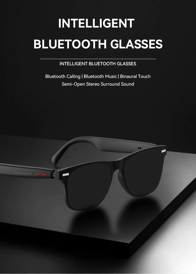 Smart Bluetooth Sunglasses for Men — Touch Control, Music & Calls, Remote Camera, Stereo Mic, AI Voice Assistant for Android & iOS