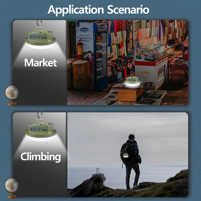 MOSLIGHTING 9900mAh Rechargeable Camping Lantern — Powerful LED Flashlight with Magnet, Portable Tent & Work Light