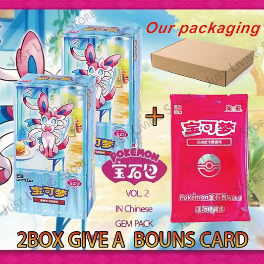Original Pokemon TCG Gem Pack Vol.2 — Chinese Eevee Scarlet & Violet Trading Card Set, 1 Case 20 Boxes