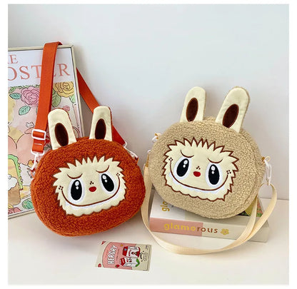 Labu Cartoon Crossbody Plush Bag – Kids Backpack & Shoulder Bag Doll Change Purse, Perfect Gift for Girls