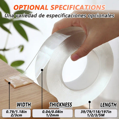 Double-Sided Nano Tape – Extra Strong, Waterproof, and Transparent Adhesive for Home Use