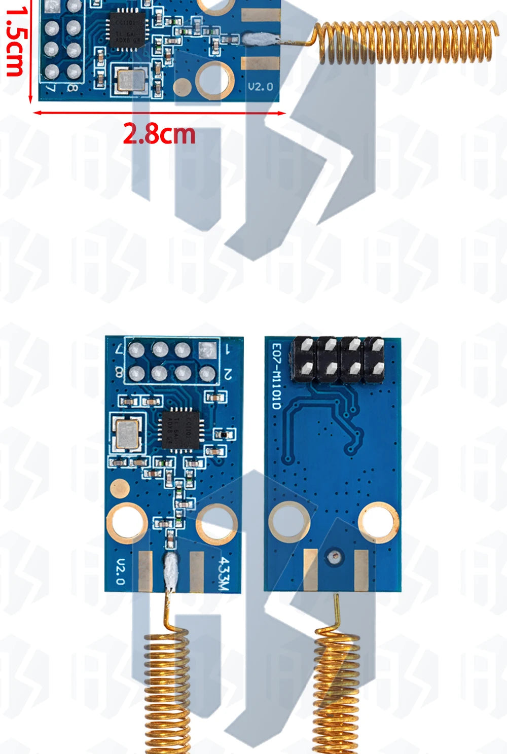 CC1101 Wireless Module - 10mW, 433MHZ/868MHZ, Long Distance Transmission 300-1000M with SMA Antenna, Wireless Transceiver