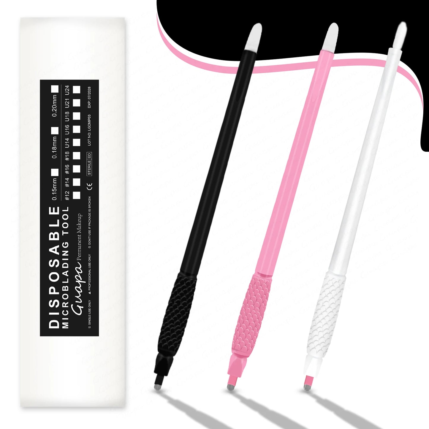 10pcs Disposable Microblading Pens – 18U & 14F Semi-Permanent Eyebrow Hand Tools