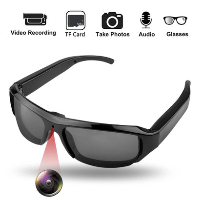 Wearable HD 1080P Mini Glasses Camera – Portable Outdoor Security Sports DV DVR Video Recorder, Surveillance Camcorder for Driving