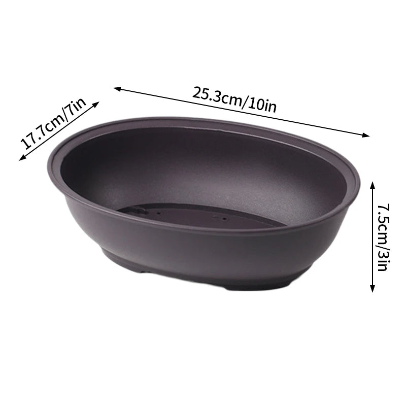 Purple Clay Succulent Plant Pots – Outdoor Garden Bonsai Planters, Rectangular & Square