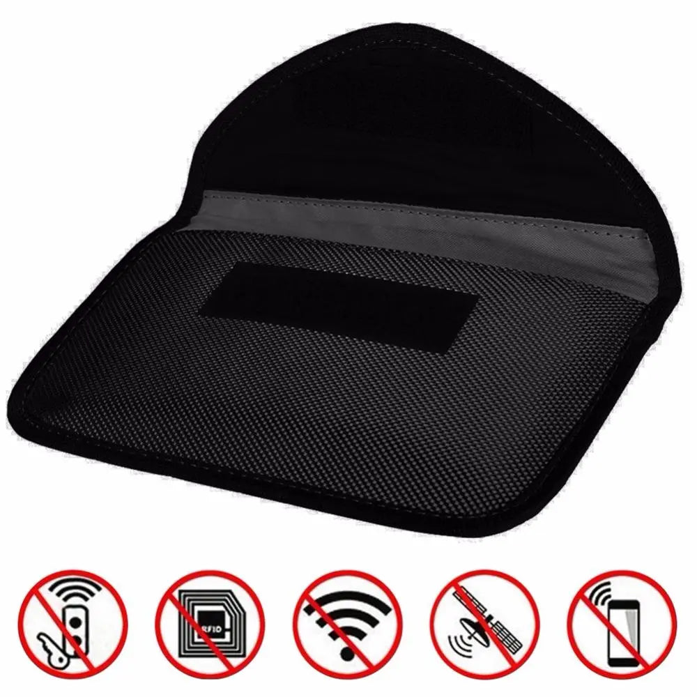 Double Layer Signal Blocker Bag - Anti-Radiation GPS Phone Shielding Pouch for ID Card Storage & Anti-Tracking
