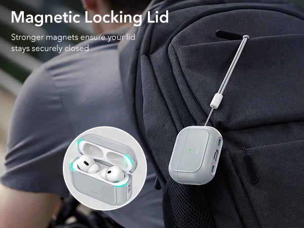 ESR AirPods Pro 2 Case with Lanyard – MagSafe Compatible Cover for AirPods Pro (2023/2022/2019) with USB-C/Lightning Cable
