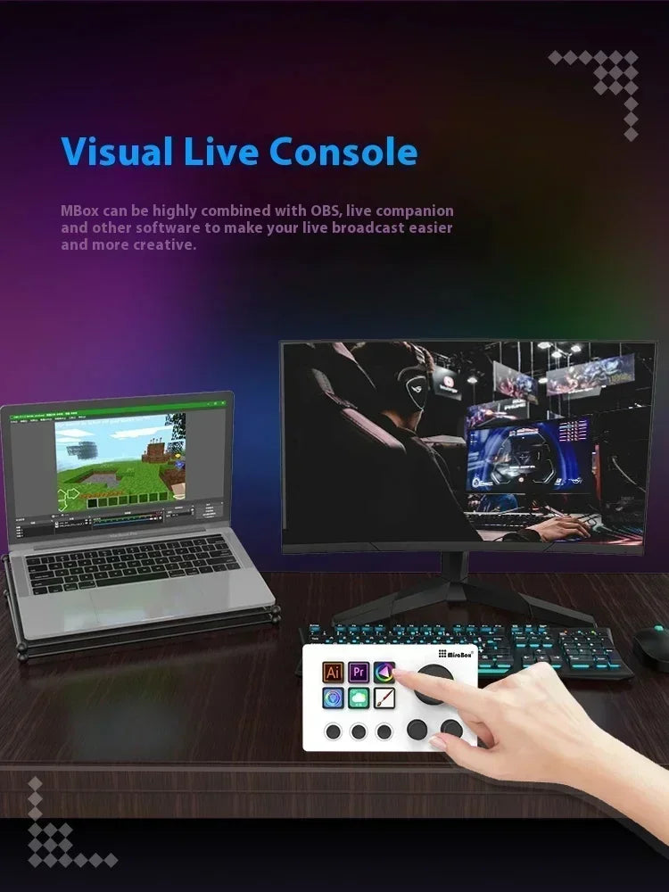 Mirabox N3 Streamdeck Keypad — Mini Customizable Macro Keyboard with Screen & Knob for Desktop