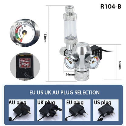2024 DIY Aquarium CO2 Regulator – Electromagnetic Valve, Bubble Counter & Pressure Reducing System for Fish Tank