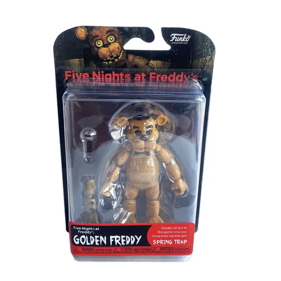 14CM FNAF Action Figures — Movable Nightmare Freddy, Bonnie, Foxy, Chica PVC Collectible Toys with Blacklight Effect