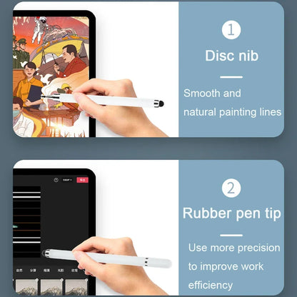 2 in 1 Tablet Stylus Pen - Drawing and Screen Touch Pencil for iPhone, iPad, Samsung, and Android Devices